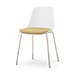 Nora-Liv eetkamerstoel wit met warm oker zitkussen - beige onderstel