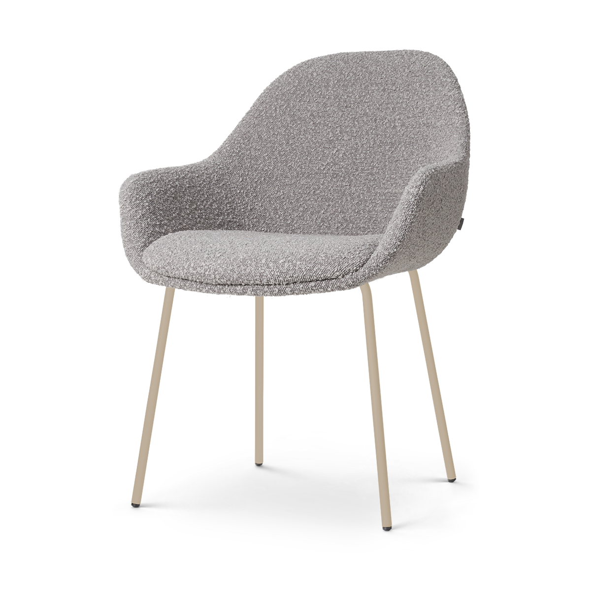 Nora-Mae eetkamerstoel bouclé taupe - beige onderstel