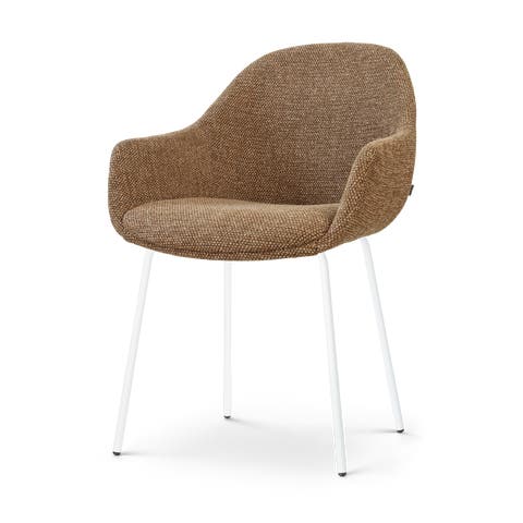 Nora-Mae eetkamerstoel bruin blend - wit onderstel