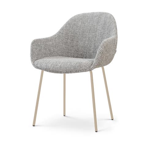 Nora-Mae eetkamerstoel grijs blend - beige onderstel