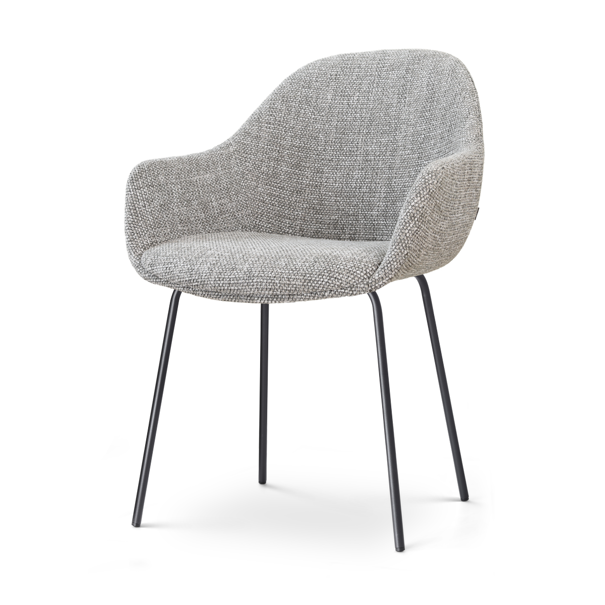 Nora-Mae eetkamerstoel grijs blend - zwart onderstel
