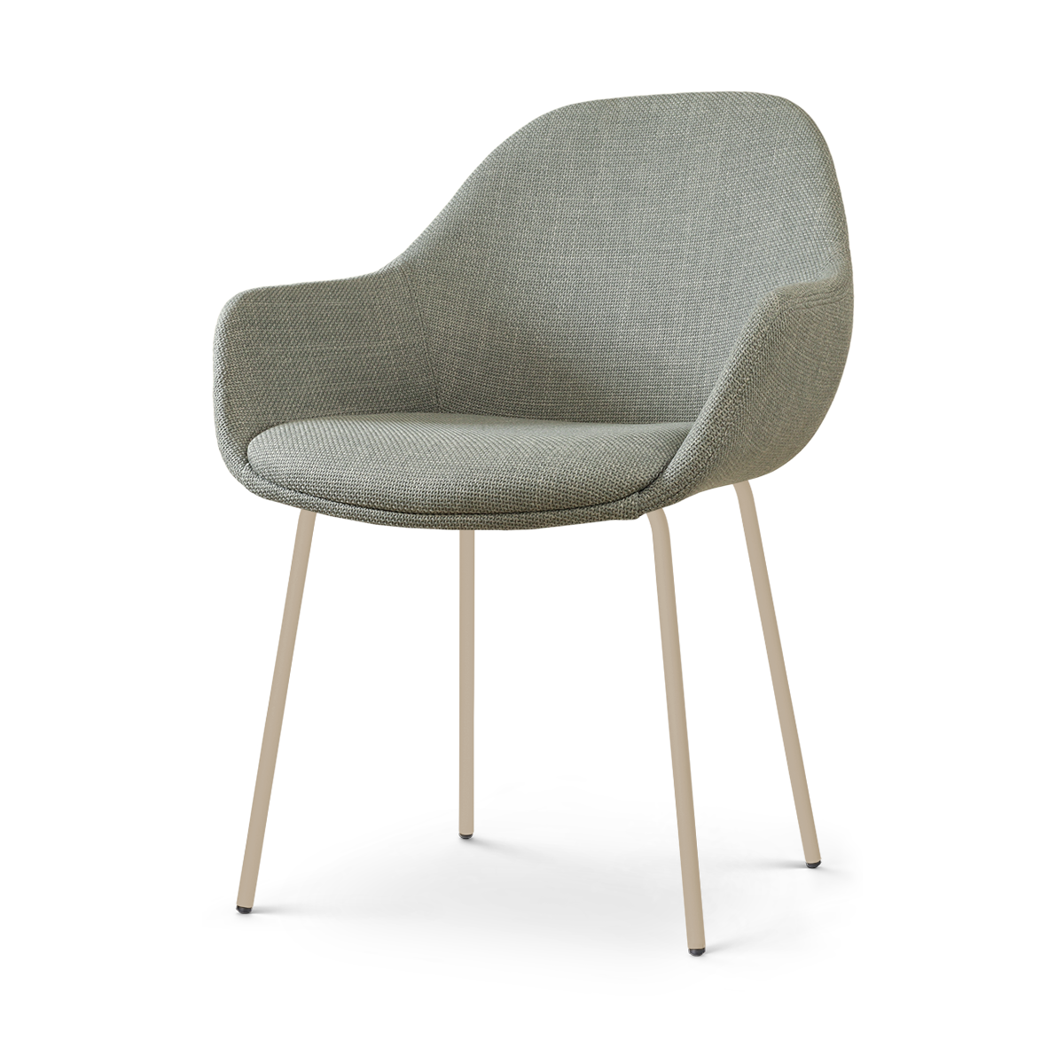 Nora-Mae eetkamerstoel saliegroen - beige onderstel