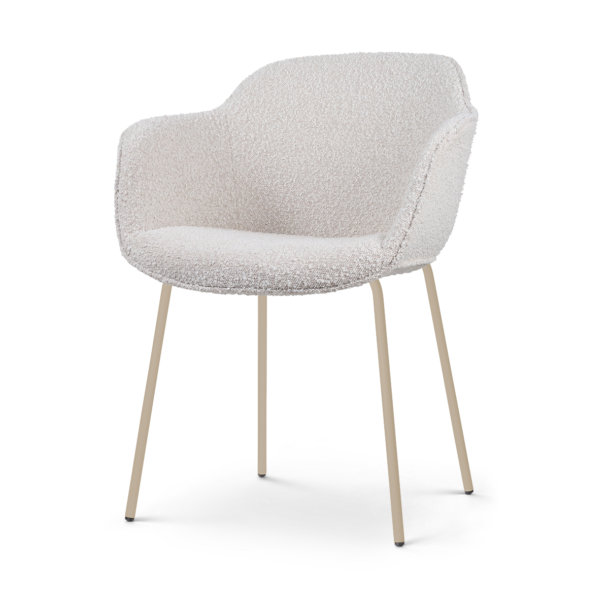 Nora-Mare eetkamerstoel bouclé beige - beige onderstel