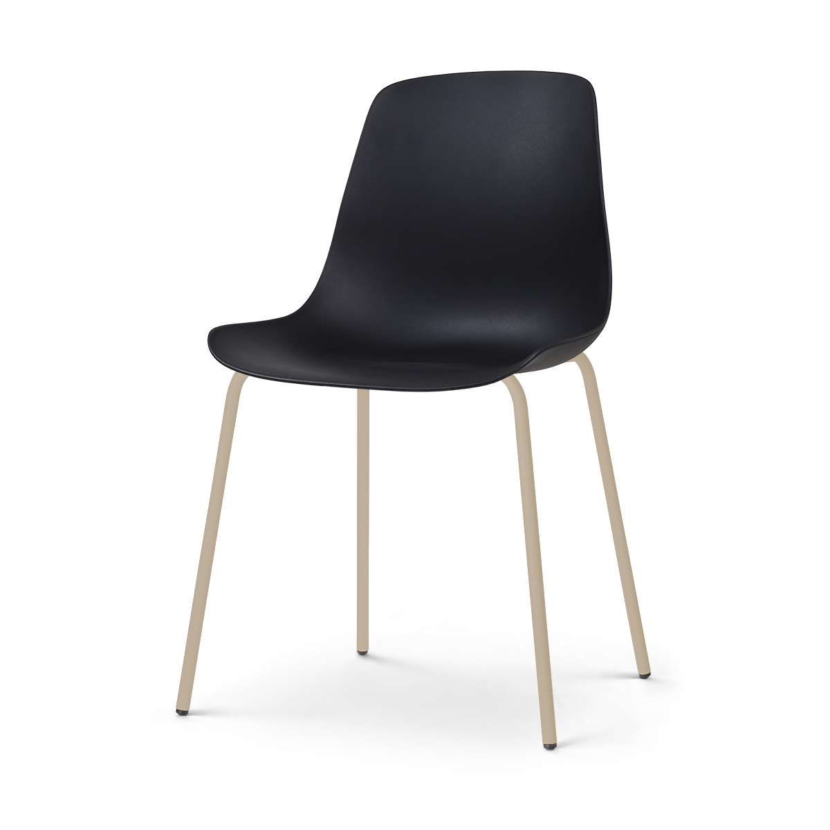 Nora-Pip eetkamerstoel zwart - beige onderstel