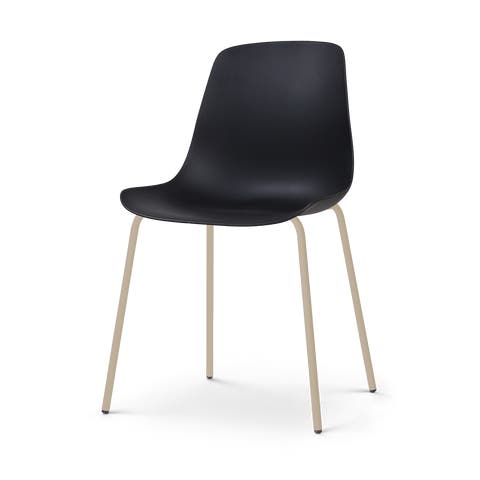 Nora-Pip eetkamerstoel zwart - beige onderstel