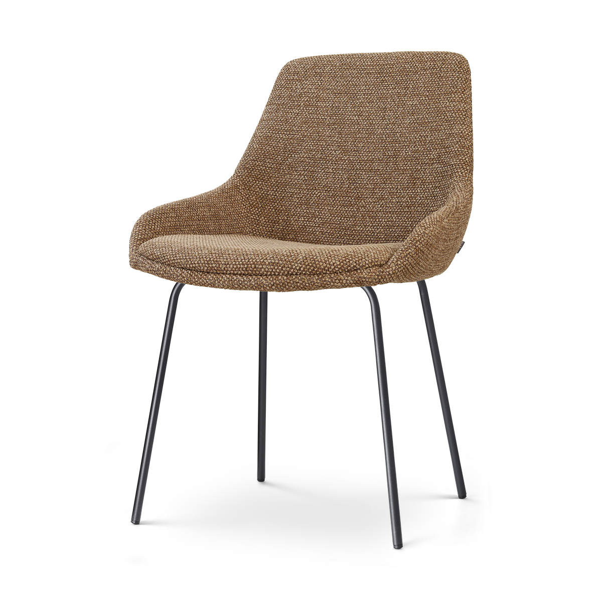 Nora-isa eetkamerstoel bruin blend - zwart onderstel
