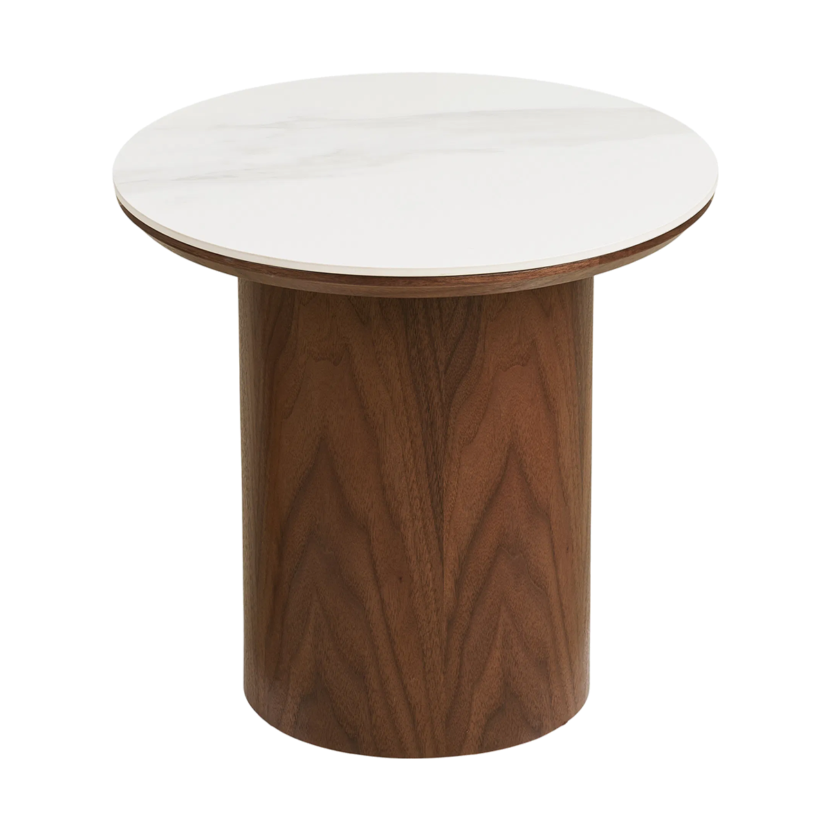 Nour houten bijzettafel met keramiek blad donkerbruin - Ø40