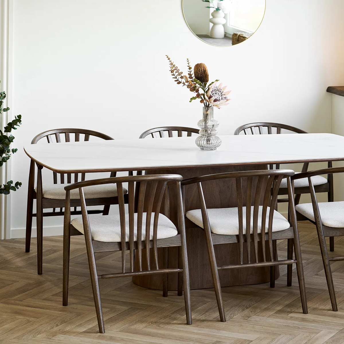 Mooie houten eetkamertafel met keramiek blad - Nour