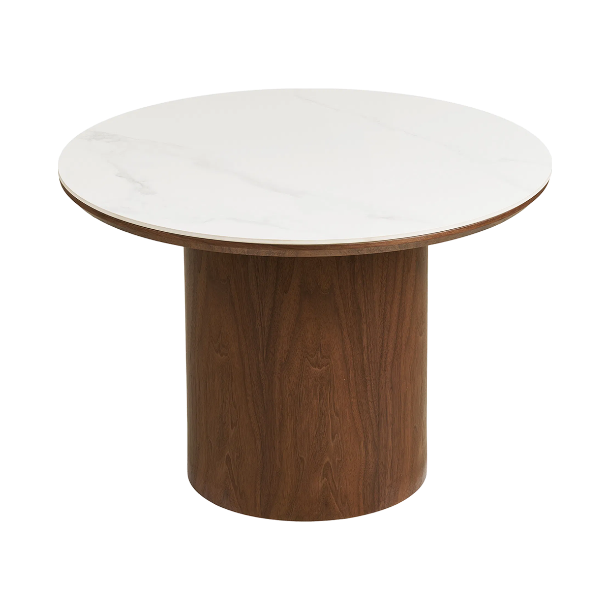 Nour houten salontafel met keramiek blad donkerbruin - Ø60