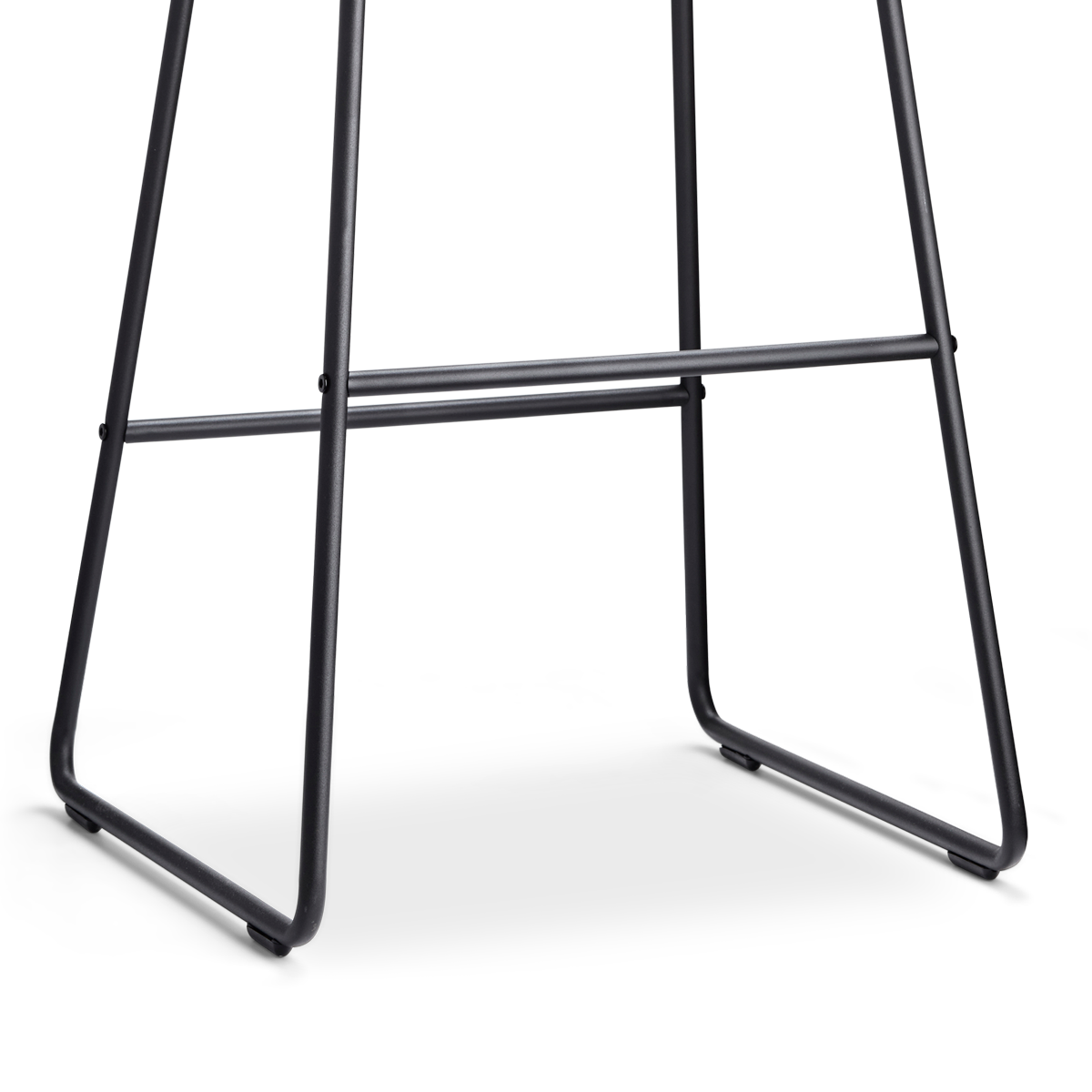 detail onderstel van Nino-Mae barkruk bouclé beige - zwart onderstel - 65 cm