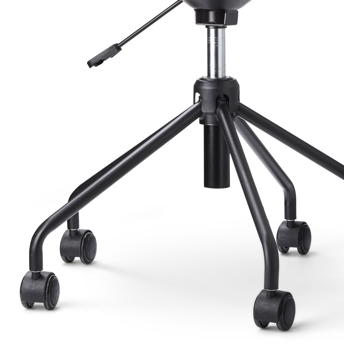 detail onderstel van Nout-Isa bureaustoel groen - zwart onderstel