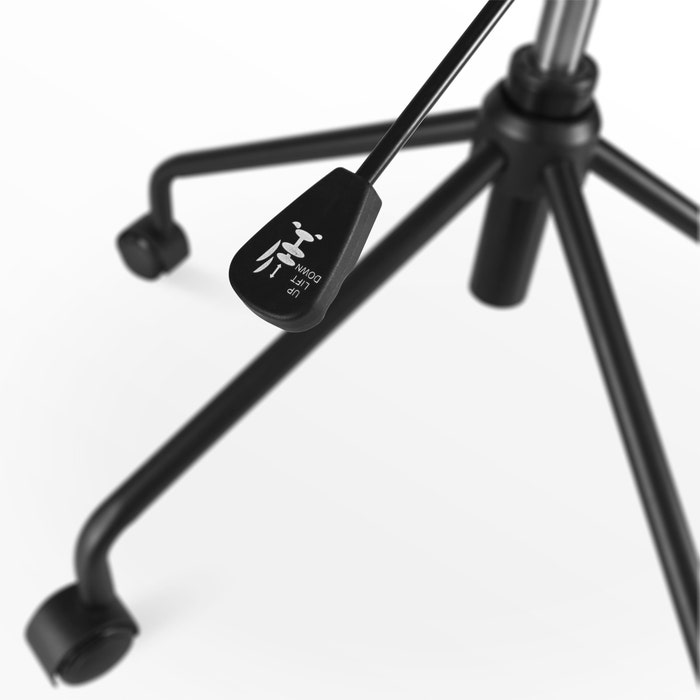 detail onderstel van Nout-Fé bureaustoel taupe melange - zwart onderstel