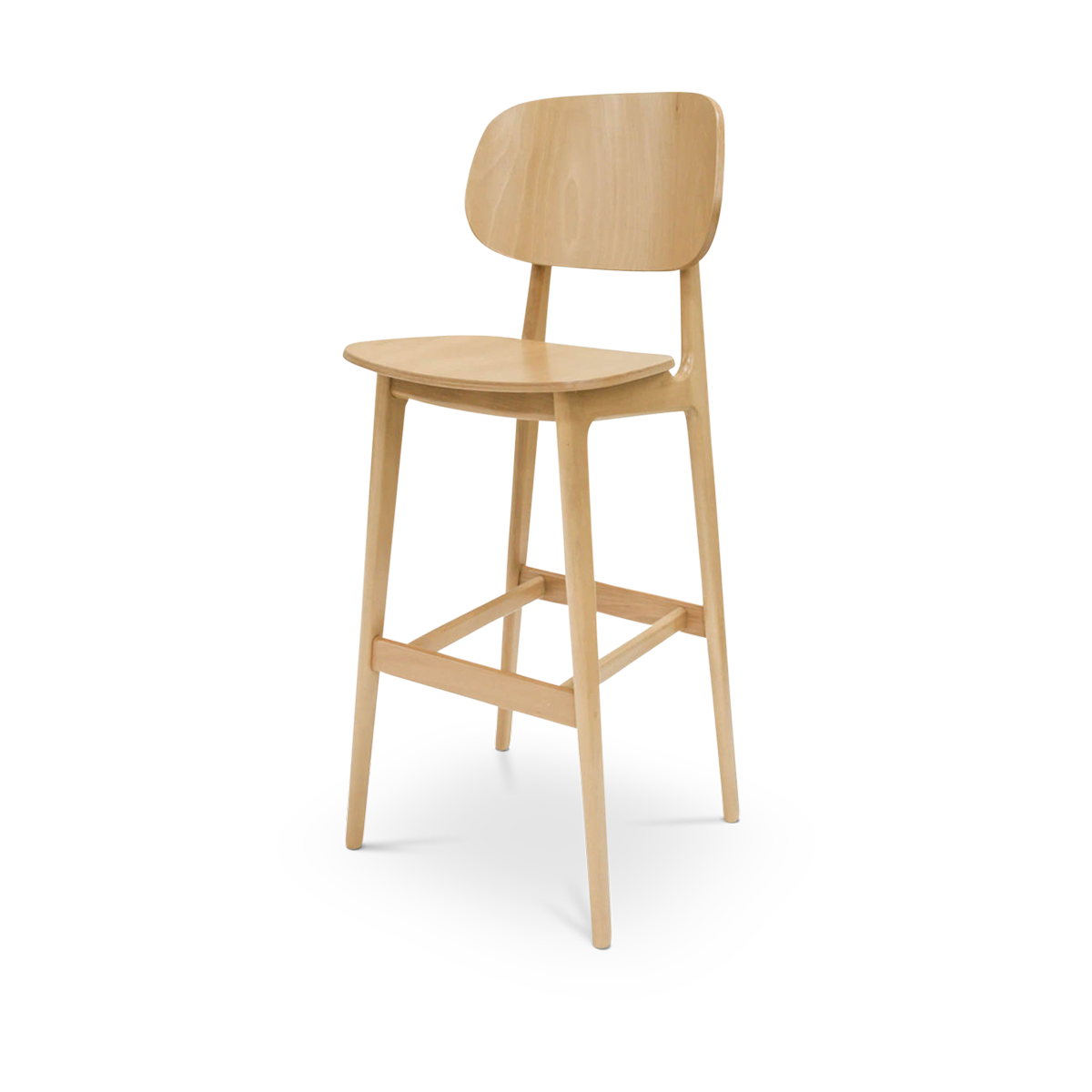 Bonn houten barkruk naturel - 77 cm 