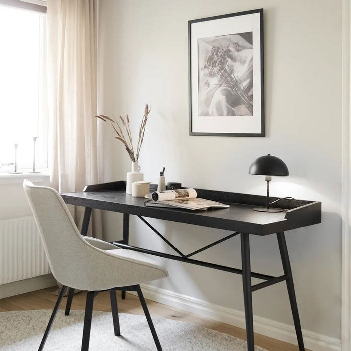 Springdale houten bureau zwart - 140 x 55 cm - buro - werkplek