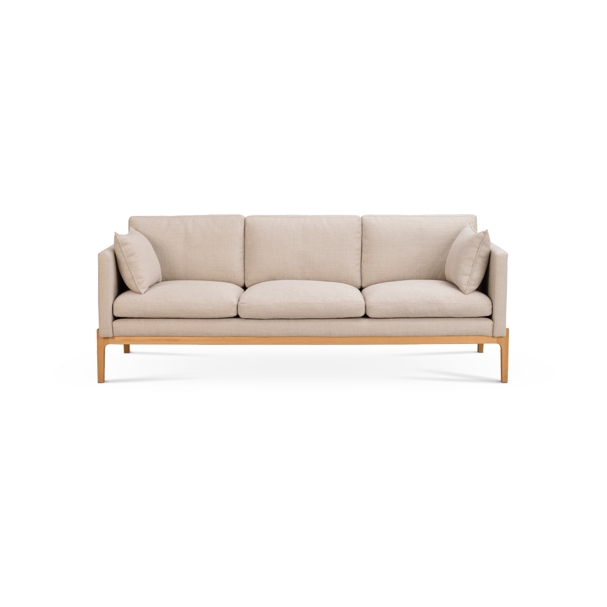 Ness gestoffeerde 3 zitsbank beige - 216 cm