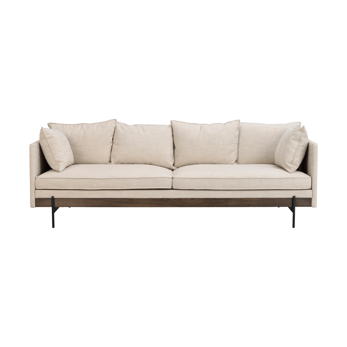 Shelton gestoffeerde 3 zitsbank beige - 218 cm