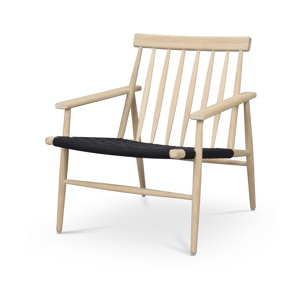 Canwood houten fauteuil whitewash - zwarte zitting