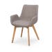 Drimsdale gestoffeerde eetkamerstoel grijs - eikenhouten onderstel