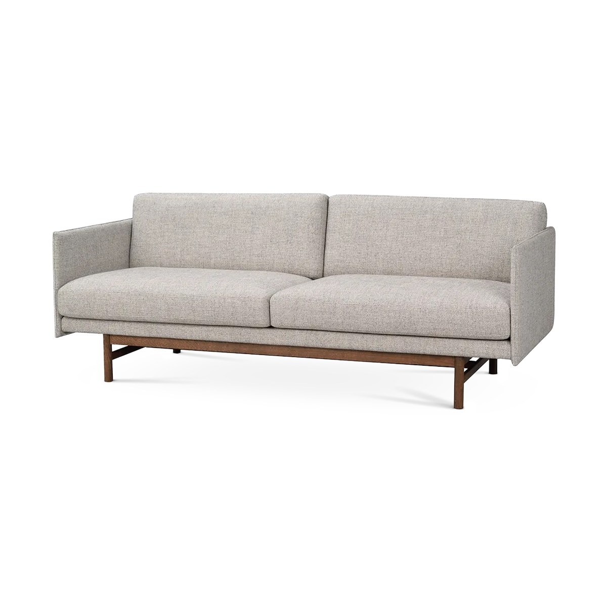 Hammond gestoffeerde 3 zitsbank grijs - bruin onderstel - 212 cm