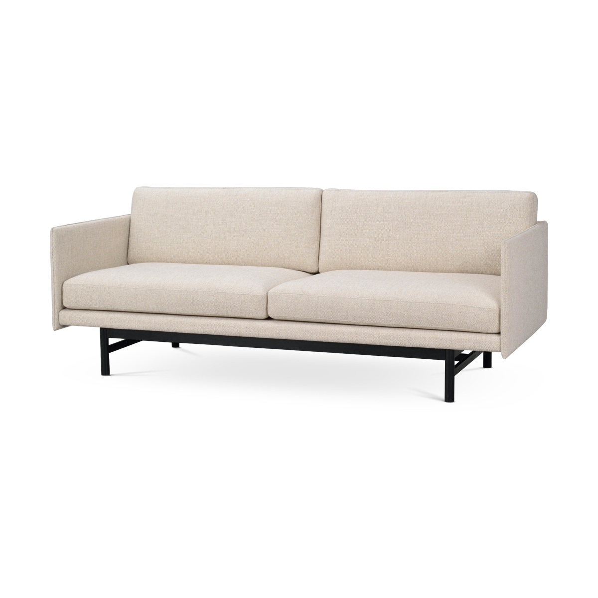 Hammond gestoffeerde 3 zitsbank beige - zwart onderstel - 212 cm