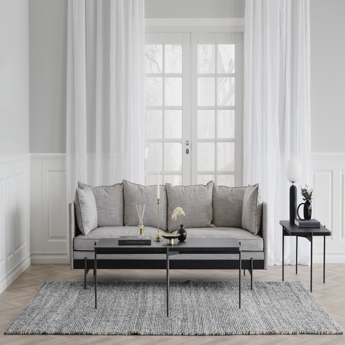 Shelton gestoffeerde 3 zitsbank grijs - 218 cm - bank - hout - scandinavische