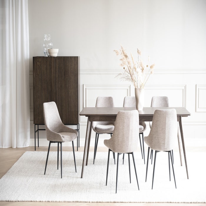 Yumi houten eettafel walnoot - 190 x 90 cm - eetkamertafel  - 6 persoons - rechthoekig - japandi - scandinavisch - donkerbruin - bruin