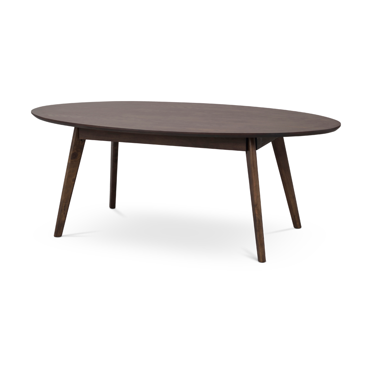 Yumi ovale houten salontafel donker hout - 130 x 65 cm