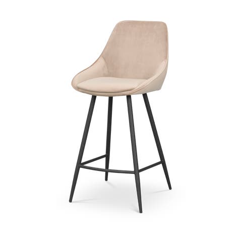 Sierra velvet barkruk beige - 67 cm