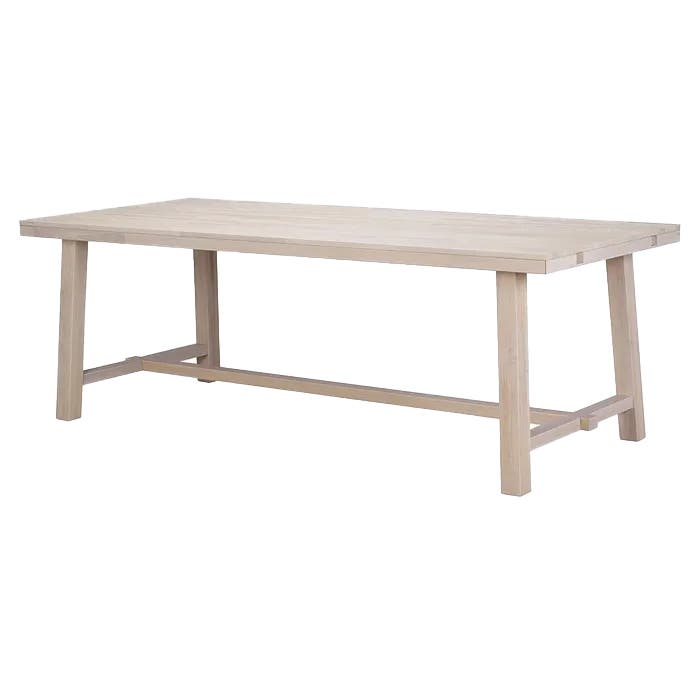 Brooklyn verlengbare houten eettafel whitewash - 220 x 95 cm