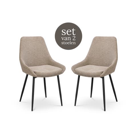 Sierra eetkamerstoel donker beige - set van 2