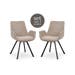 Norwell draaibare eetkamerstoel beige - zwart onderstel - set van 2