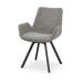Norwell draaibare eetkamerstoel grijs - zwart onderstel