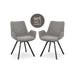 Norwell draaibare eetkamerstoel grijs - zwart onderstel - Set van 2