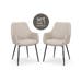 Reily eetkamerstoel beige - zwart onderstel - set van 2