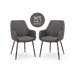 Reily eetkamerstoel donkergrijs - zwart onderstel - set van 2