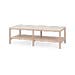 Orwel houten salontafel met travertine tafelblad - whitewash - 140 cm
