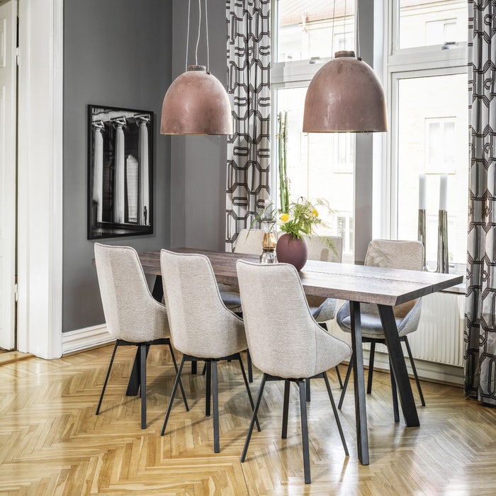 Fred houten eettafel donkerbruin - 240 x 100 cm - eetkamertafel - 8 persoons - rechthoekig - japani - scandinavisch - donkerbruin -  metalen poten