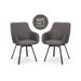 Alison draaibare eetkamerstoel met armleuningen donkergrijs - set van 2