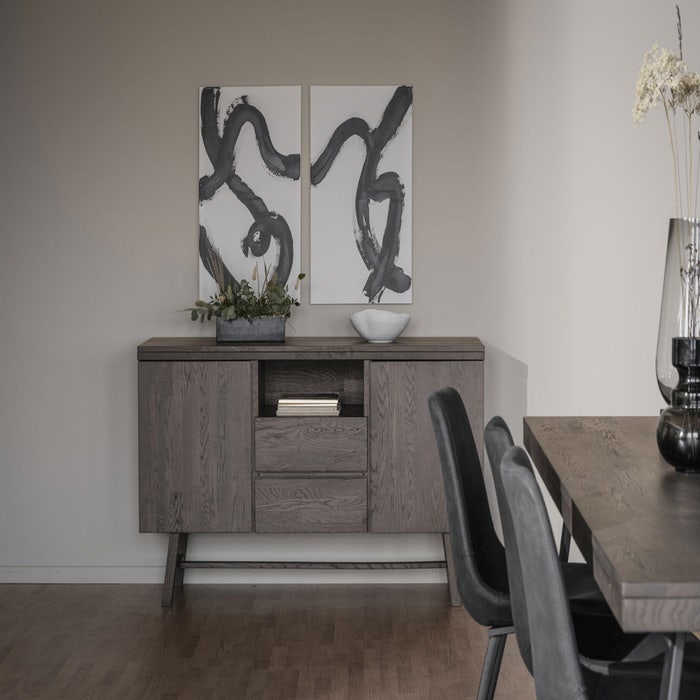 Brooklyn houten dressoir donker eiken - 160 x 80 cm - kast - opbergkast - eiken - sideboard - bruin