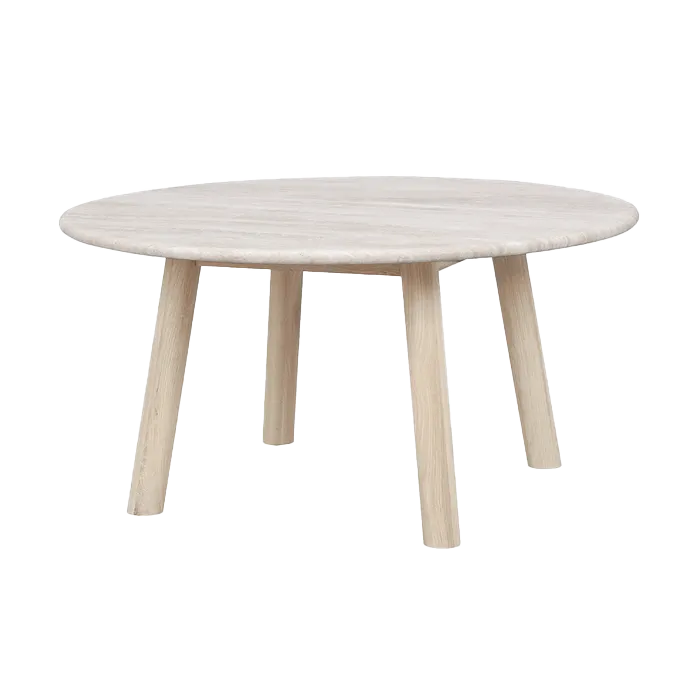 Taransay houten salontafel whitewash - Ø90 cm