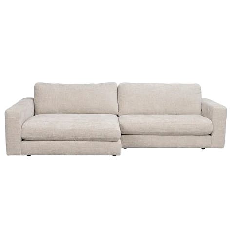 Duncan modulaire gestoffeerde hoekbank lichtgrijs/beige - links - 258 cm