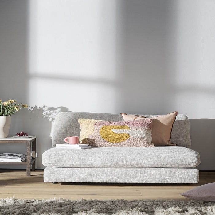 Duncan modulair bankelement lichtgrijs/beige - 112 cm - zitbank - scandinavisch - grijs - beige