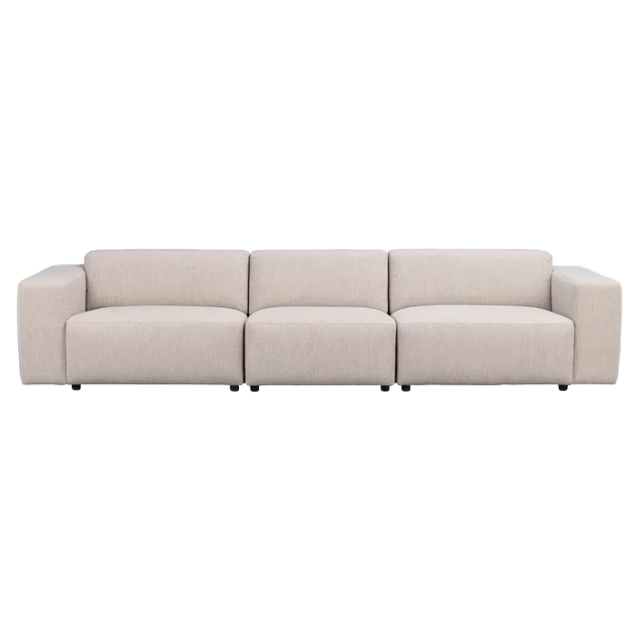 Willard gestoffeerde 4 zitsbank lichtbeige - 314 cm