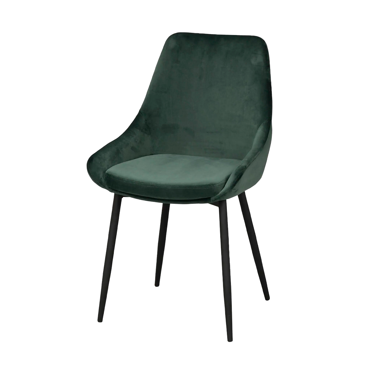 Sierra eetkamerstoel velvet groen - zwarte poten