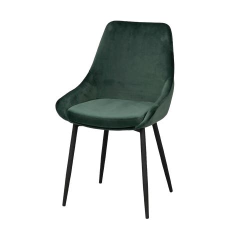 Sierra eetkamerstoel velvet groen - zwarte poten