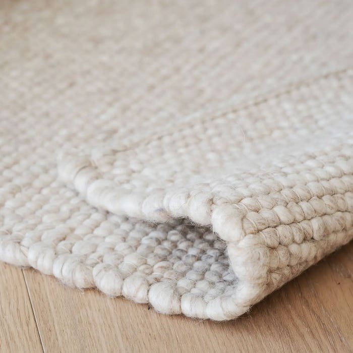Auckland wollen vloerkleed beige - 340 x 240 cm - woonkamer - creme - slaapkamer - laagpolig - scandinavisch - japandi - rechthoekig - handgeknoopt
