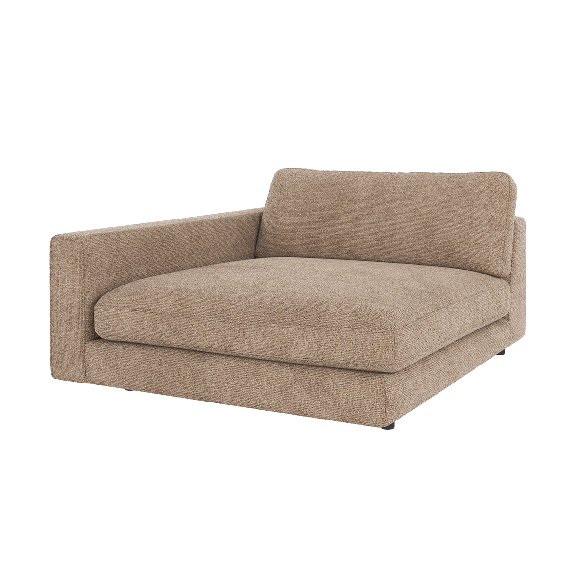 Duncan modulaire chaise longue taupe - links - 129 cm