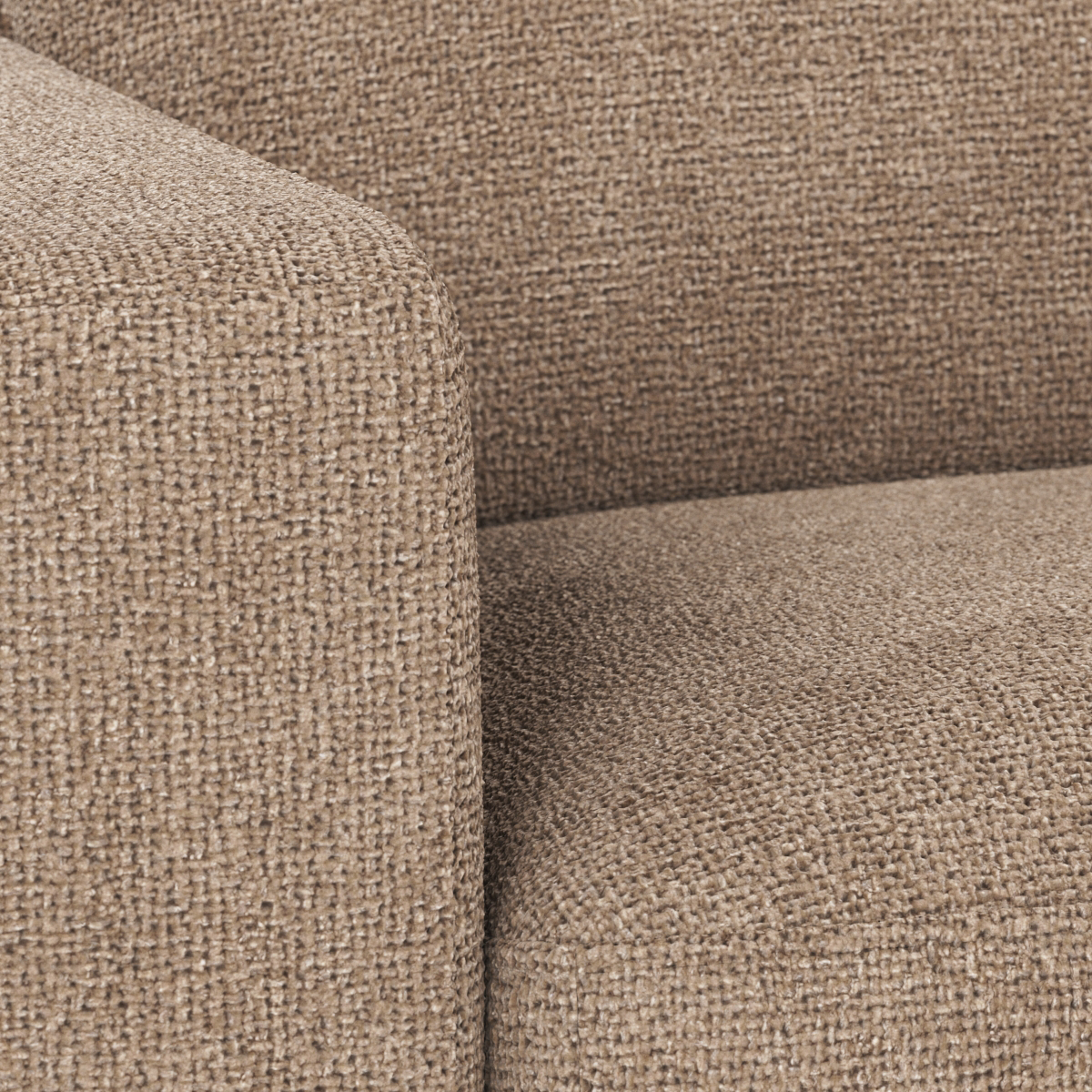 Duncan modulaire gestoffeerde 3 zitsbank taupe - 258 cm - zitbank - scandinavisch - bruin