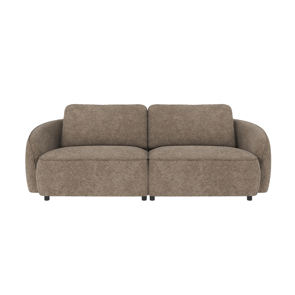 Norris gestoffeerde 3 zitsbank bruin - 226 cm - bankstel - stof - taupe - scandinavisch