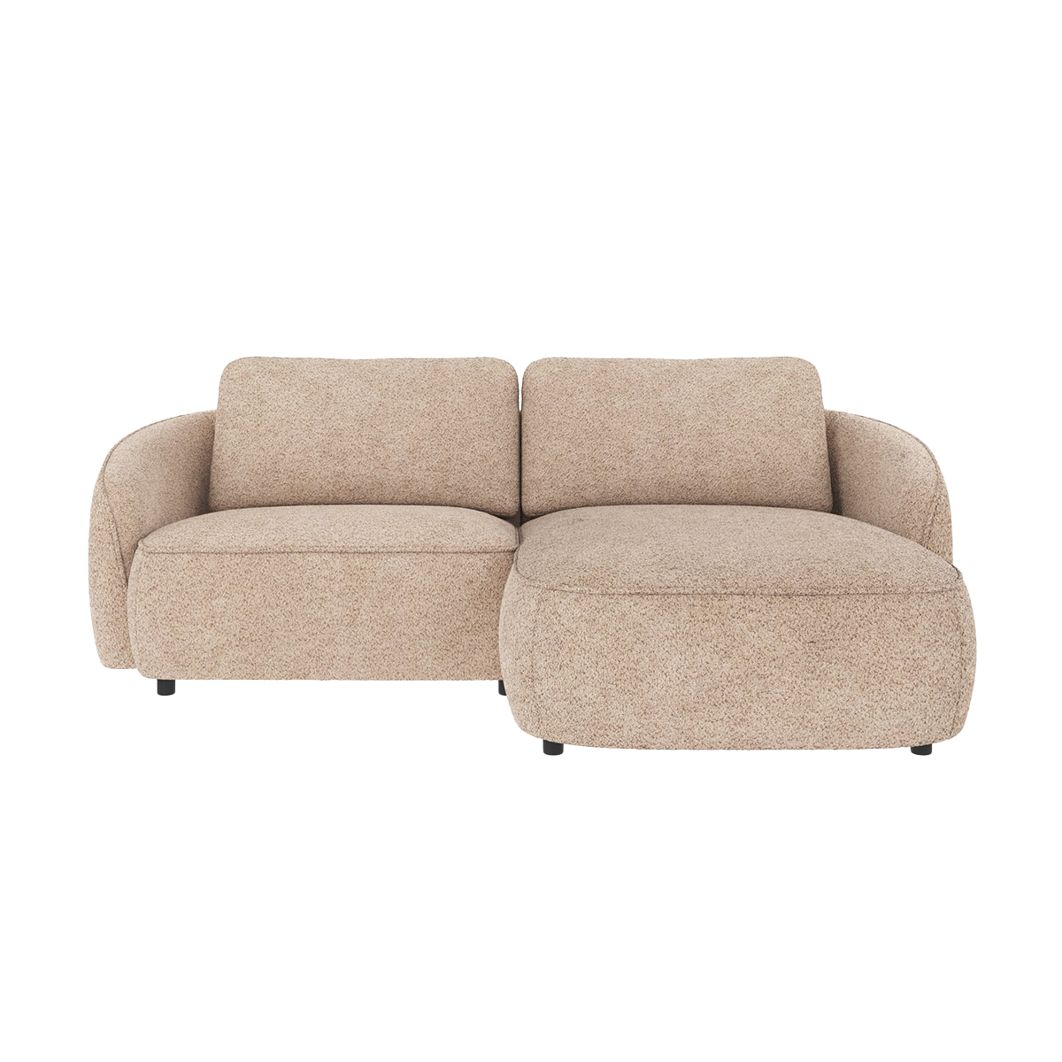 Norris gestoffeerde 3-zits hoekbank beige - rechts - 226 cm